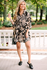 Ready For Anything Black Floral Dress