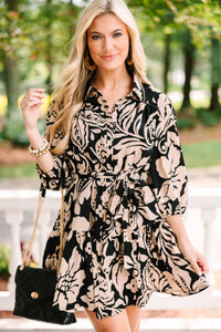 Ready For Anything Black Floral Dress