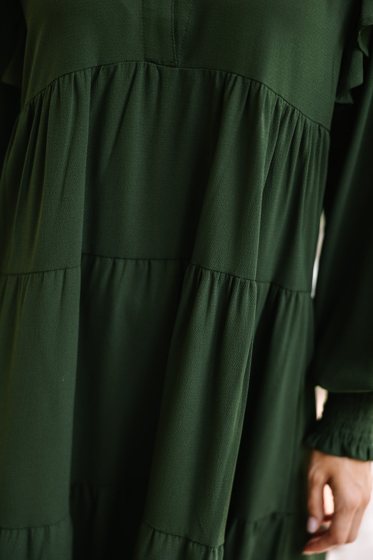 Feeling The Fun Olive Green Ruffled Midi Dress – Shop the Mint