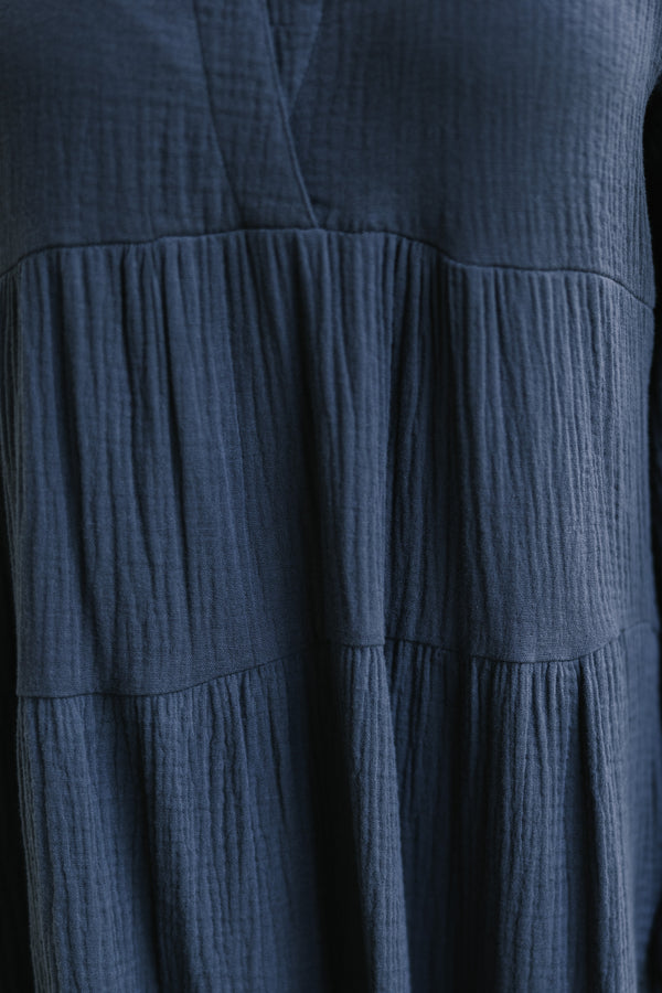 Take Your Pick Ash Blue Midi Dress