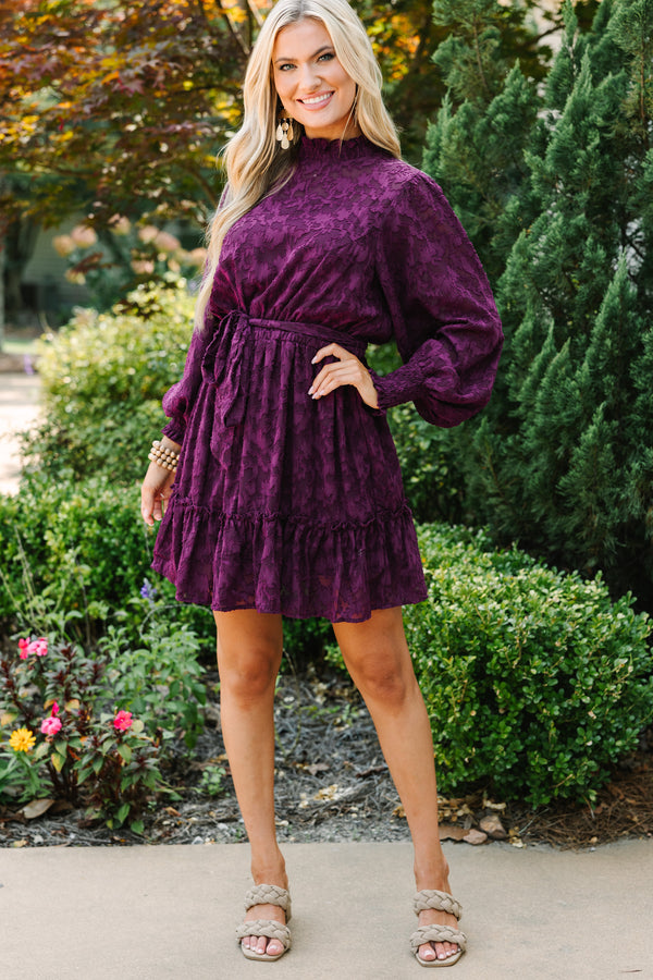 All You Have Eggplant Purple Lace Dress