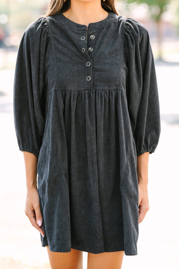grey corduroy dress Chocolate Corduroy Dress