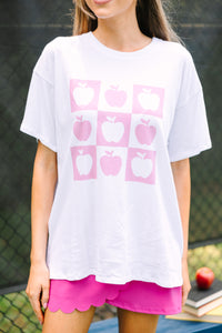 Back To School White Apple Graphic Tee