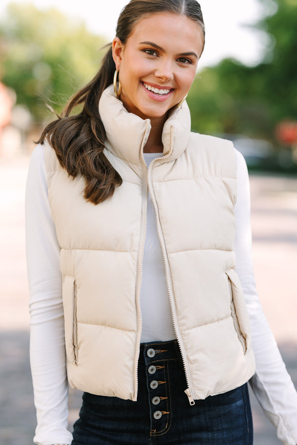 Eyes On You Taupe Brown Puffer Vest – Shop the Mint