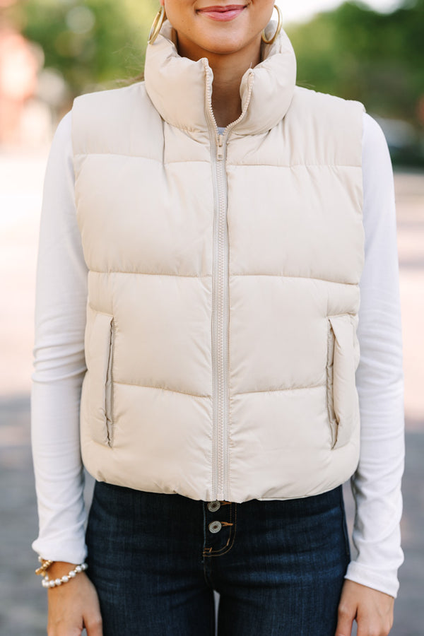 Eyes On You Taupe Brown Puffer Vest – Shop the Mint