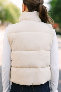 Eyes On You Taupe Brown Puffer Vest