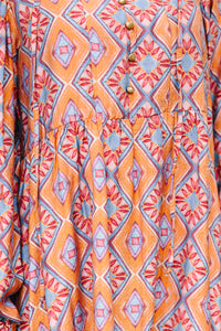 See You There Rust Orange Abstract Dress