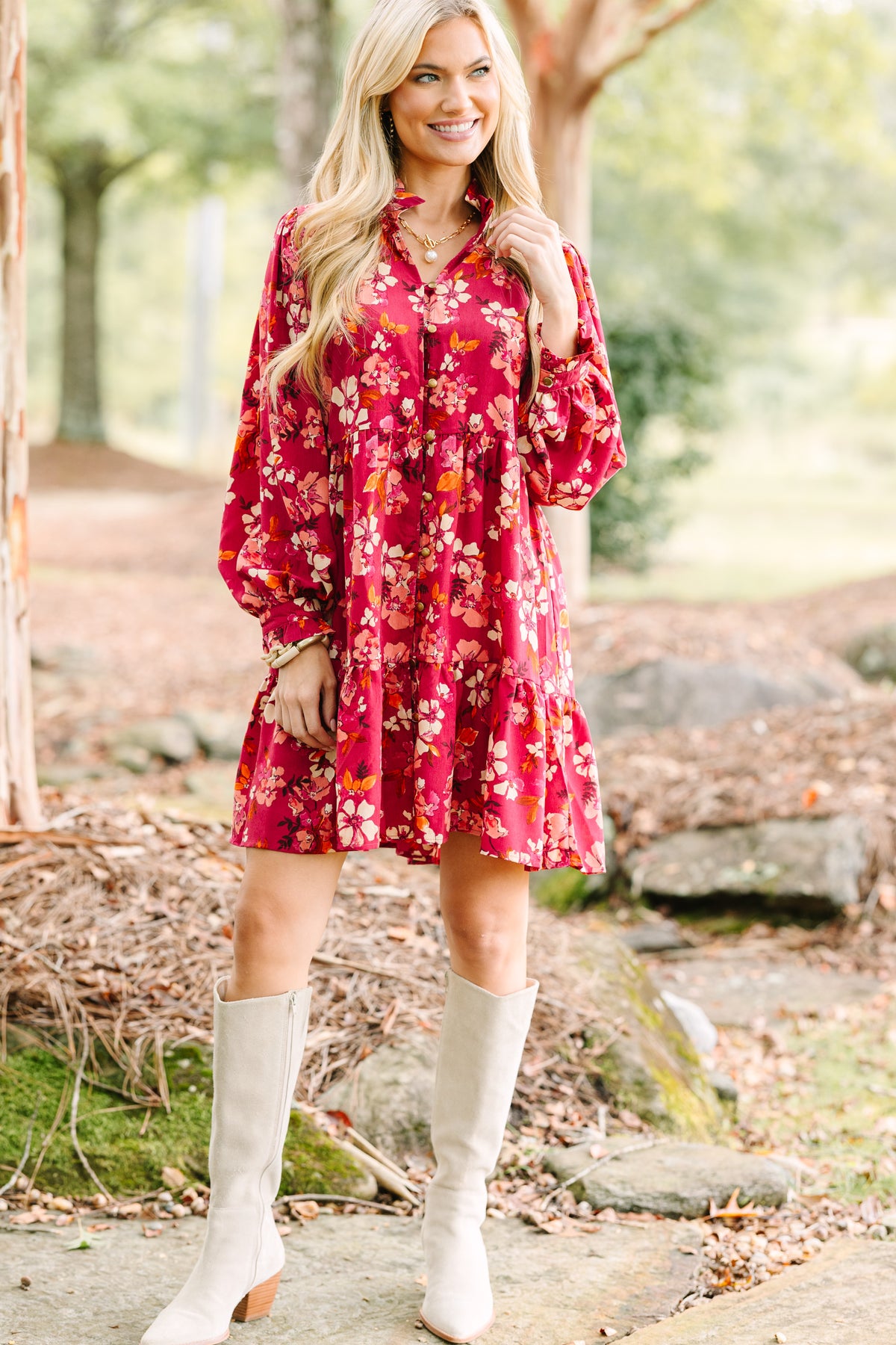 ruched babydoll dress