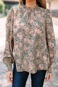 Can't Change Taupe Brown Leopard Blouse
