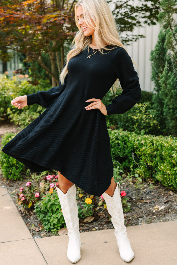 Catch Yourself Black Bubble Sleeve Sweater Dress Shop the Mint Catch Yourself Black Bubble Sleeve Sweater Dress Shop the Mint