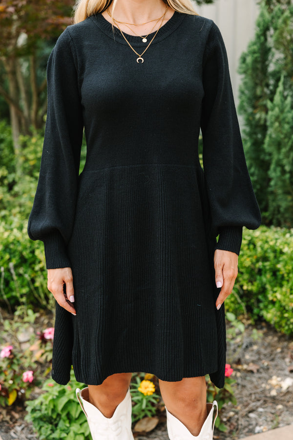 Catch Yourself Black Bubble Sleeve Sweater Dress Shop the Mint Catch Yourself Black Bubble Sleeve Sweater Dress Shop the Mint