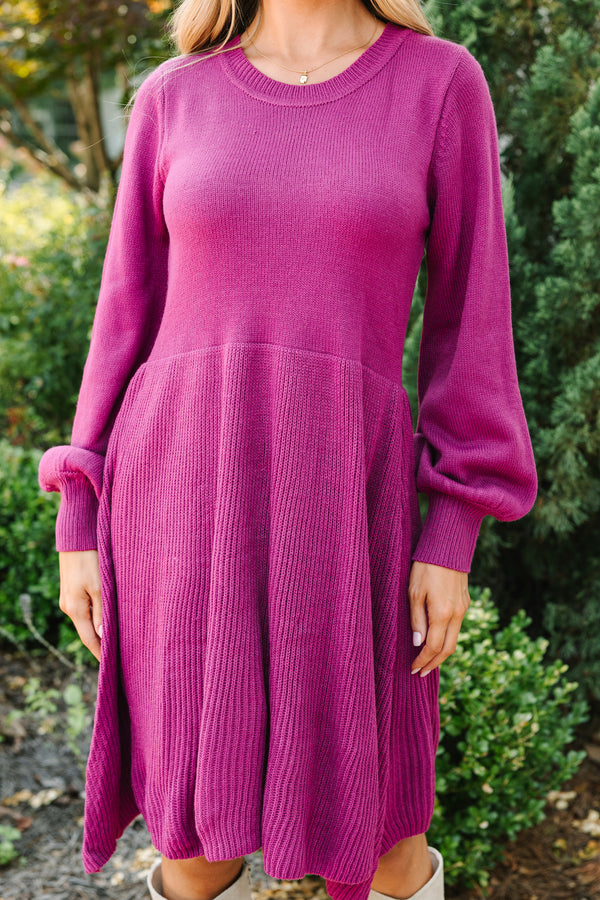 Catch Yourself Plum Purple Bubble Sleeve Sweater Dress, Large - The Mint Julep Boutique | Women's Boutique Clothing Catch Yourself Plum Purple Bubble Sleeve Sweater Dress, Large - The Mint Julep Boutique | Women's Boutique Clothing