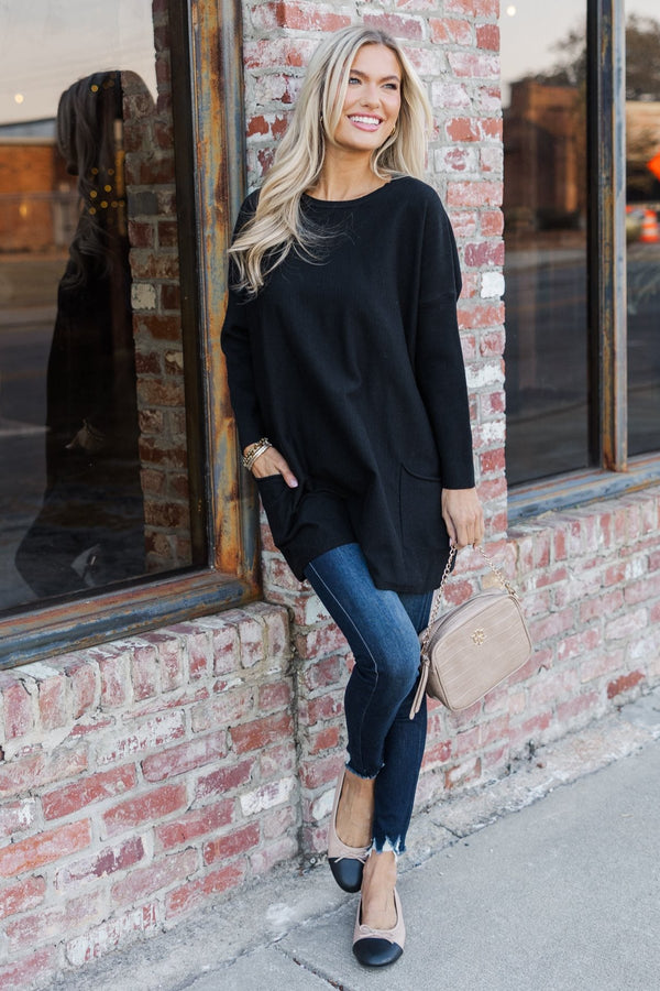 Loving My Life Black Pocket Tunic