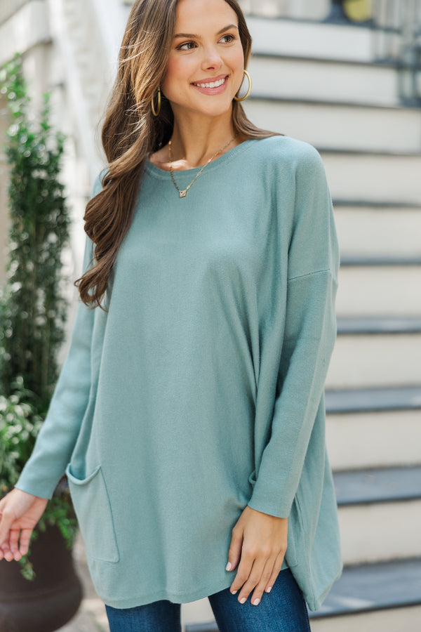 Loving My Life Olive Green Pocket Tunic