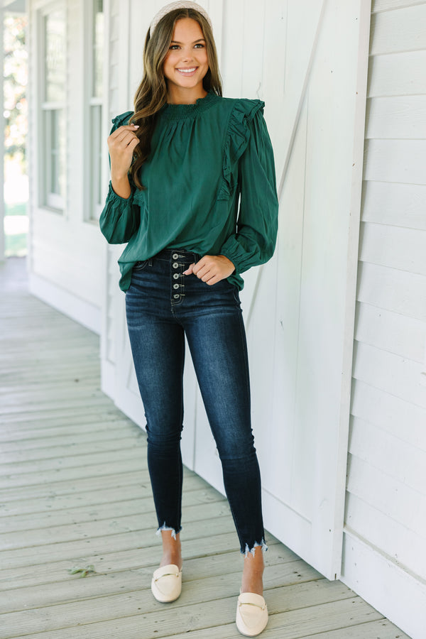 Now's The Time Olive Green Blouse