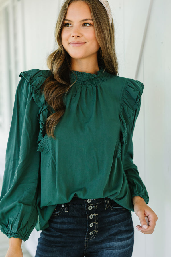 Now's The Time Olive Green Blouse