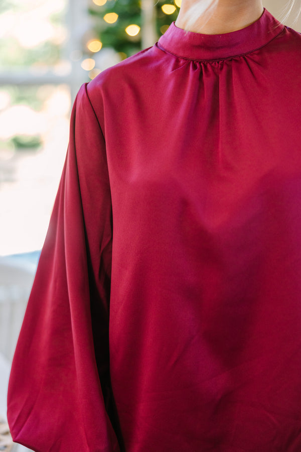 On My Mind Burgundy Red Blouse – Shop the Mint