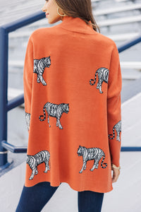 Quick Decisions Rust Orange Tiger Sweater