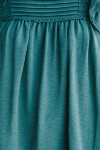 Step It Up Emerald Green Ruffled Blouse