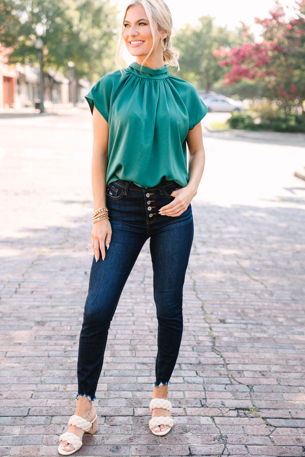 Take A Look Emerald Green Blouse Shop the Mint Take A Look Emerald Green Blouse Shop the Mint
