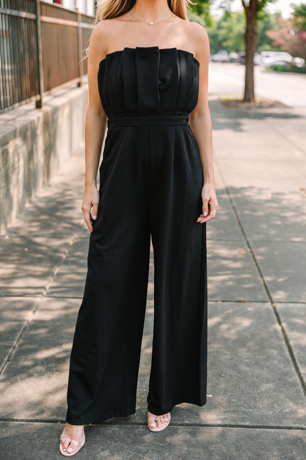 Black Pleated Jumpsuit main image 0
