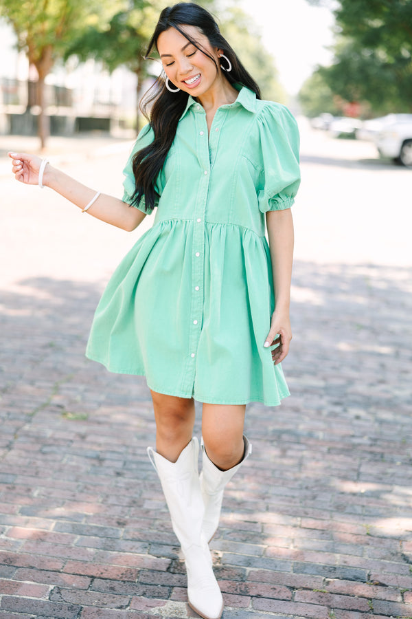 Well Known Green Denim Babydoll Dress – Shop the Mint