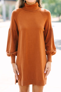 brown sweaters dress, turtleneck sweater dress, neutral dresses for women