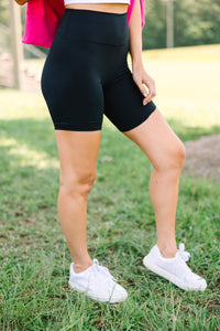 Stay Ready Black Biker Shorts