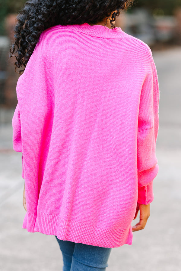Girls: Perfectly You Candy Pink Mock Neck Sweater