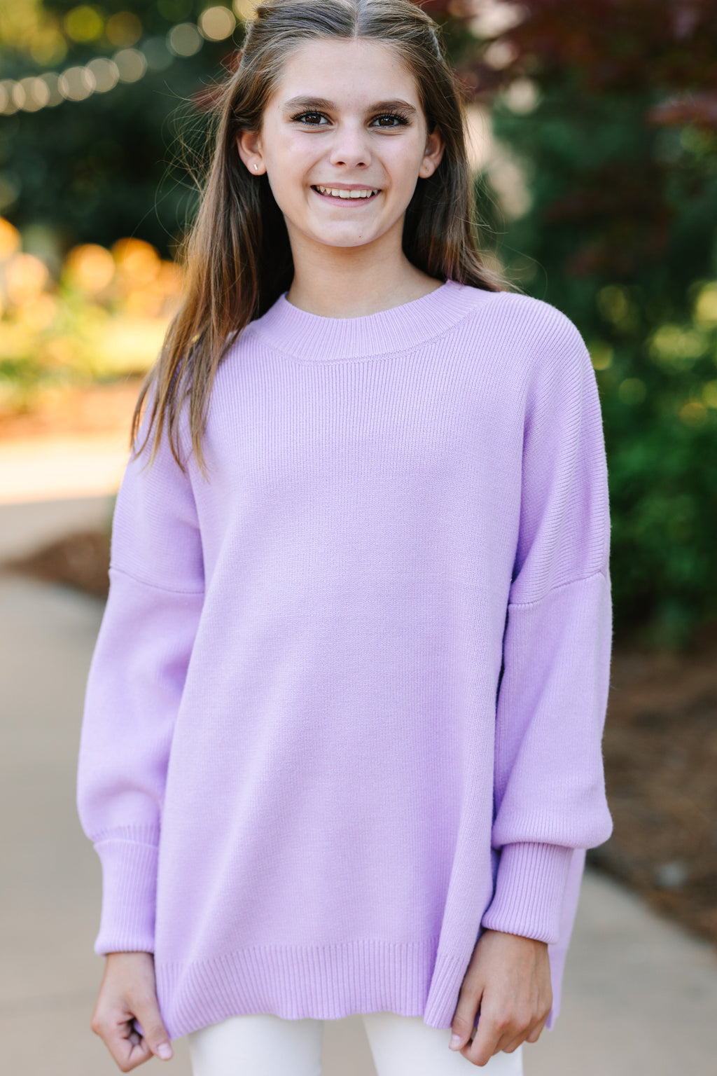 Girls: Perfectly You Lavender Purple Mock Neck Sweater – Shop the Mint