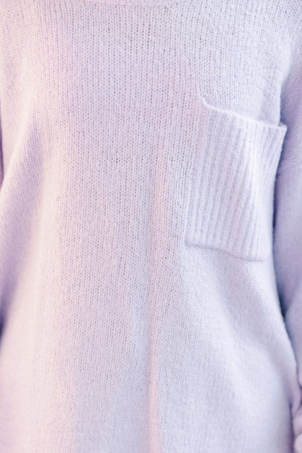 The Slouchy Lavender Purple Bubble Sleeve Sweater – Shop the Mint