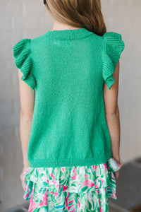 Girls: Certain Joy Emerald Green Knit Top