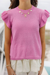 Girls: Certain Joy Candy Pink Knit Top
