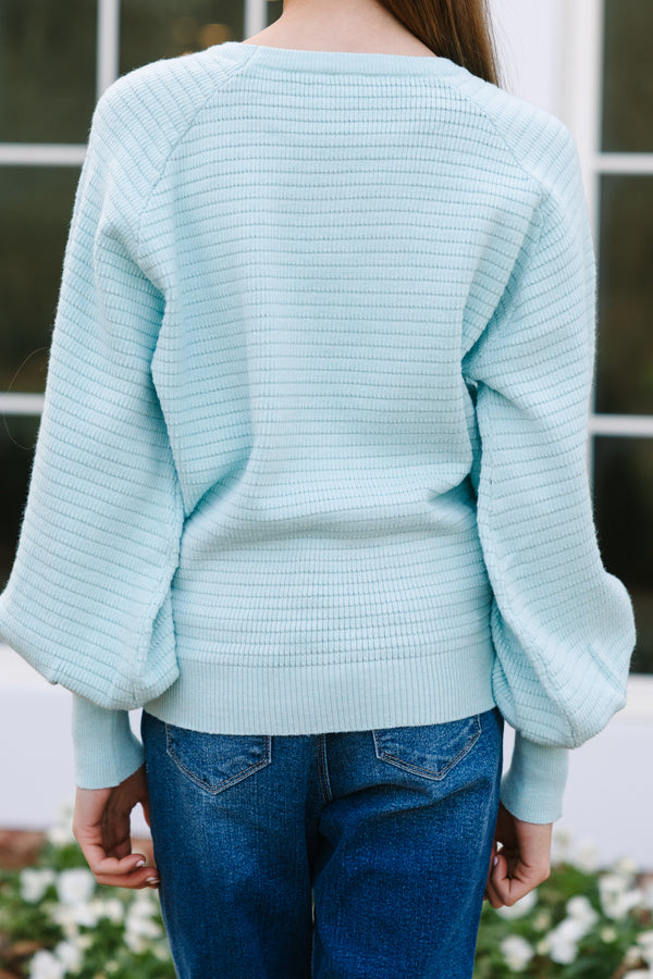 Girls: In The Works Mint Green Sweater