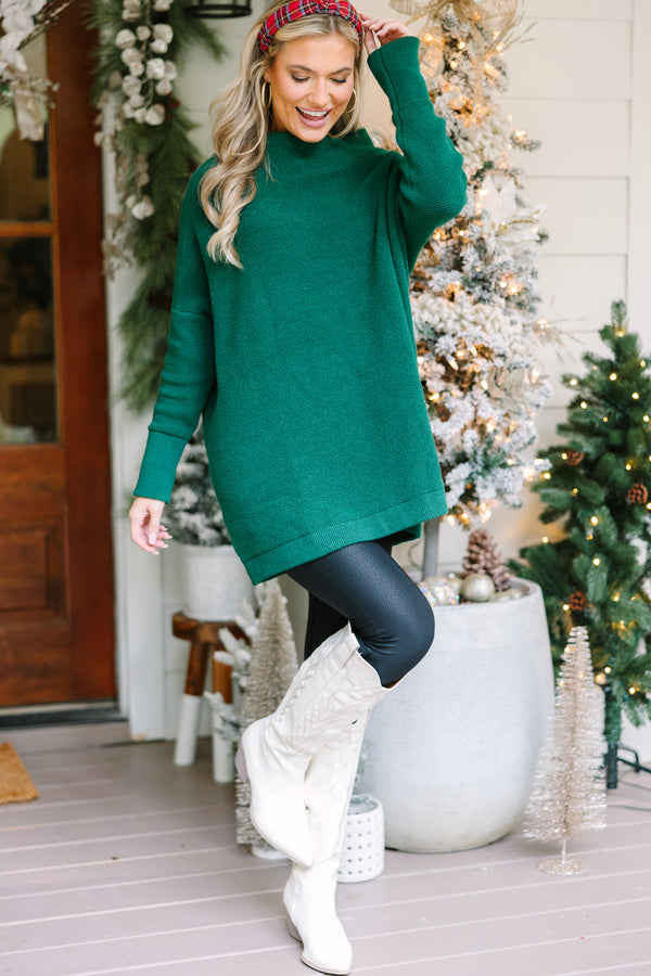 The Slouchy Emerald Green Mock Neck Tunic – Shop the Mint