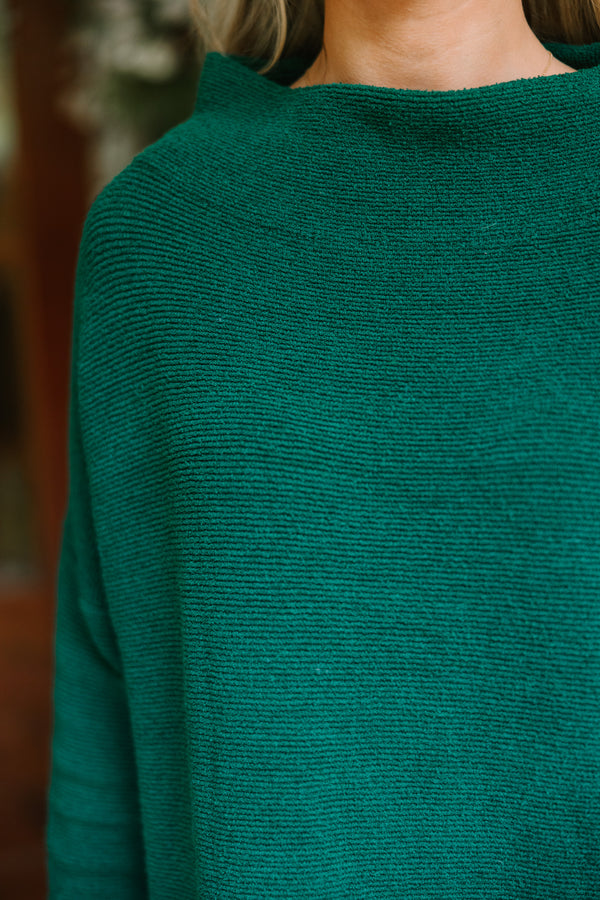 The Slouchy Emerald Green Mock Neck Tunic