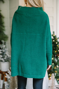 The Slouchy Emerald Green Mock Neck Tunic