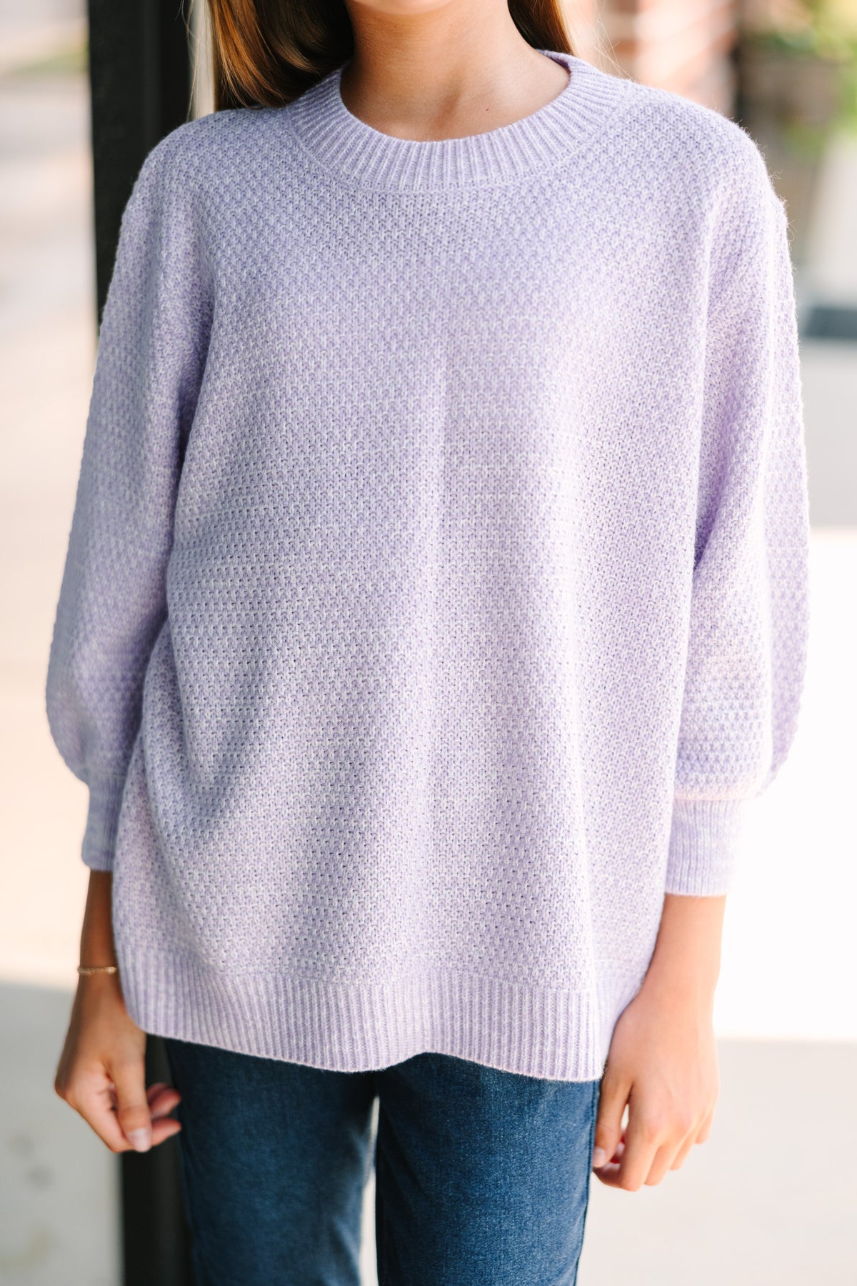 Haut Manches 3/4 Charlotte Russe - Gris/bleu/violet - Taille S - Occasion Très Bon état