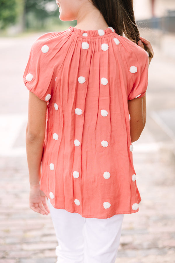 Girls: Want Your Love Sienna Pink Polka Dot Blouse