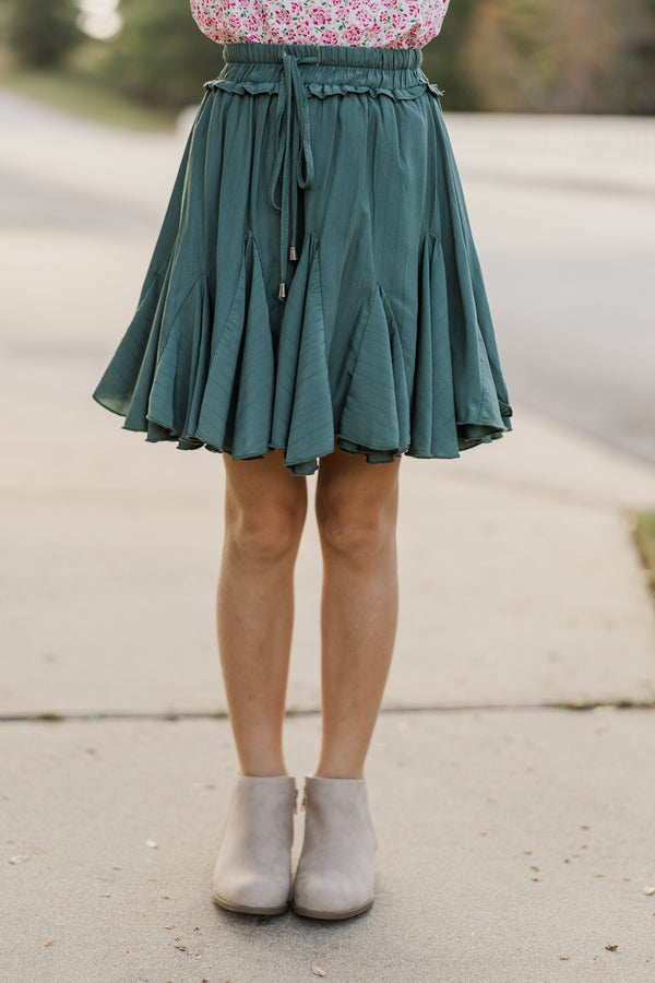 Girls: Look Your Way Olive Green Ruffled Skort