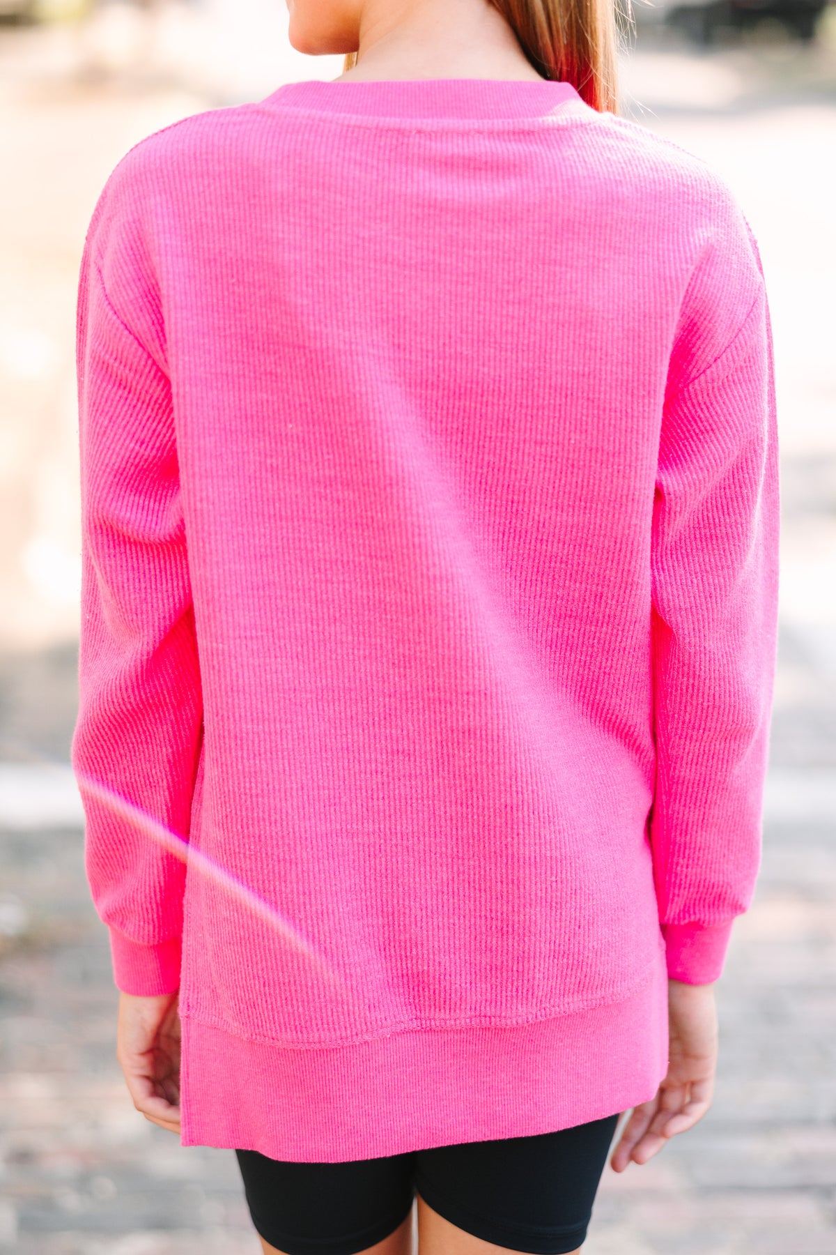 トップス vintage pink sweat Girls: Love You More Fuchsia Pink Corded Sweatshirt – Shop the Mint