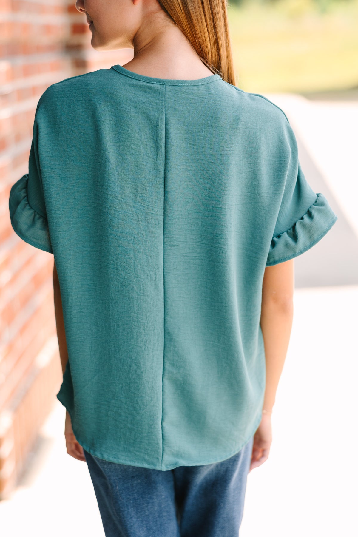 Annie Forest Green Cotton Top