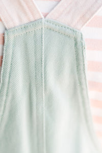 Girls: All You Can See Light Sage Green Overalls