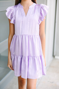 Girls: At This Time Dress Lavender Purple Babydoll Dress
