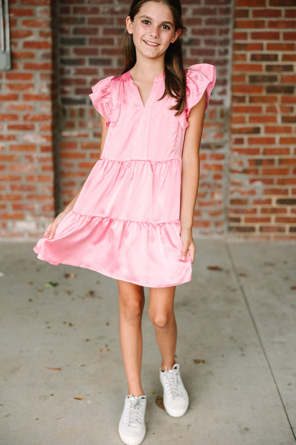 Girls: At This Time Dress Pink Babydoll Dress