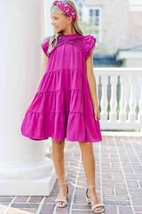 Girls: All About You Magenta Purple Ruffled Dress