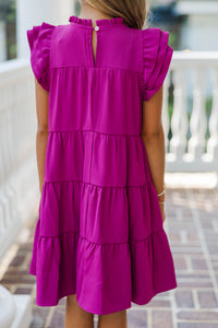 Girls: All About You Magenta Purple Ruffled Dress