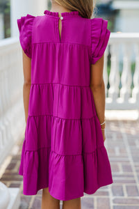 Girls: All About You Magenta Purple Ruffled Dress