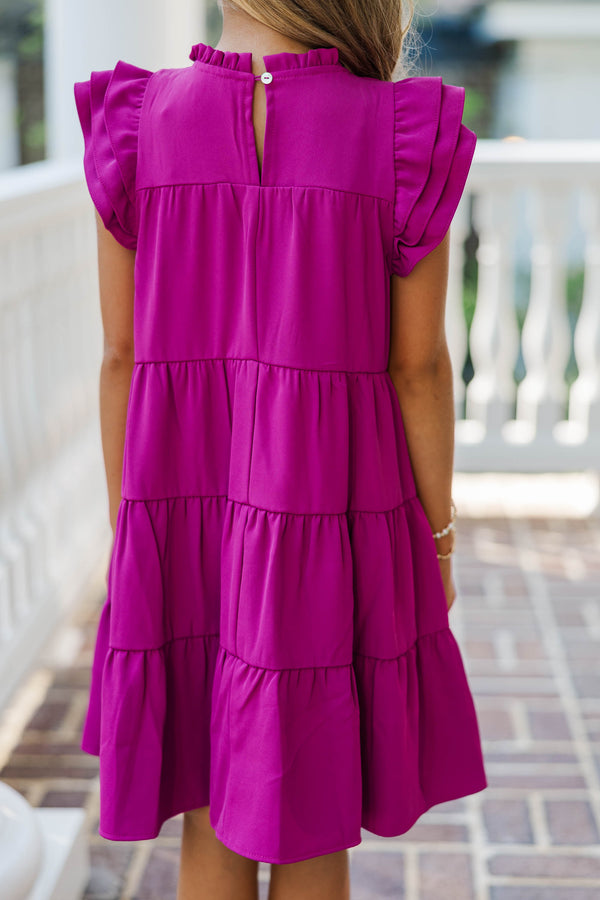 Girls: All About You Magenta Purple Ruffled Dress