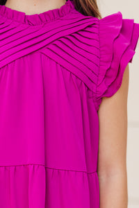 Girls: All About You Magenta Purple Ruffled Dress